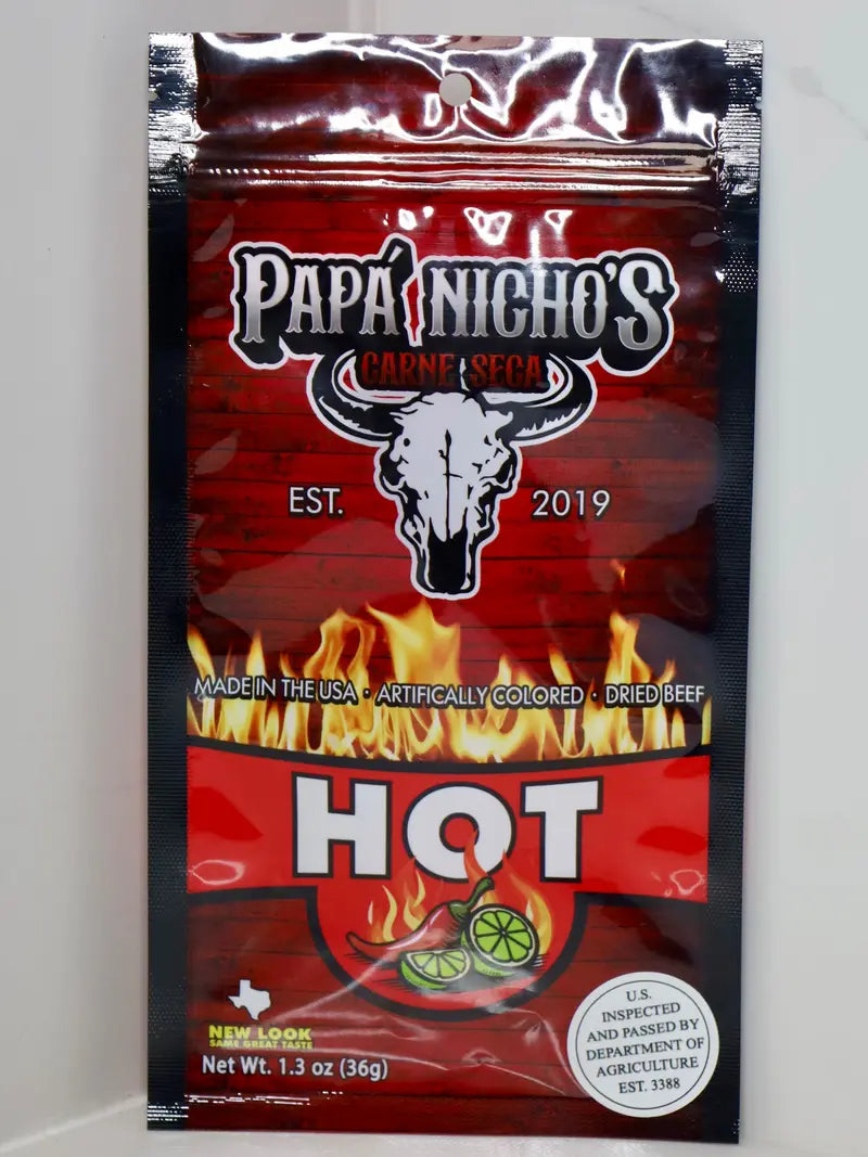 NEW LOOK - RED POWDER HOT Beef Jerky - Carne Seca